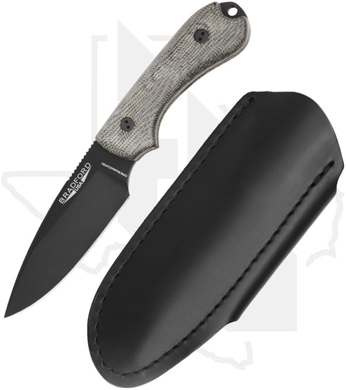 Bradford Knives 3D Guardian 3 3FE-101B-MCHH - Black Micarta, DLC, False Edge Grind