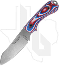 Bradford Knives 3D Guardian 3 3SF-125-MCHH - Red/White/Blue G-10, Stonewashed, Sheepsfoot