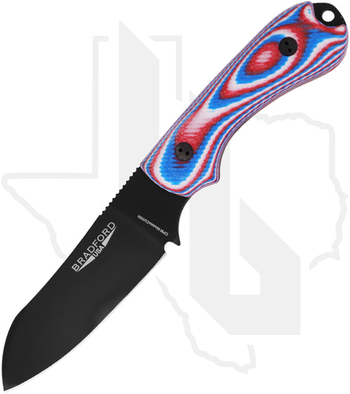 Bradford Knives 3D Guardian 3 3SF-125B-MCHH - Red/White/Blue G-10, DLC, Sheepsfoot