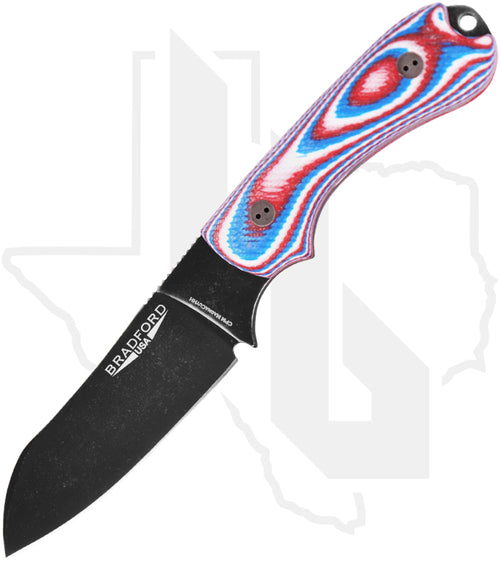 Bradford Knives 3D Guardian 3 3SF-125N-MCHH - Red/White/Blue G-10, Nimbus, Sheepsfoot