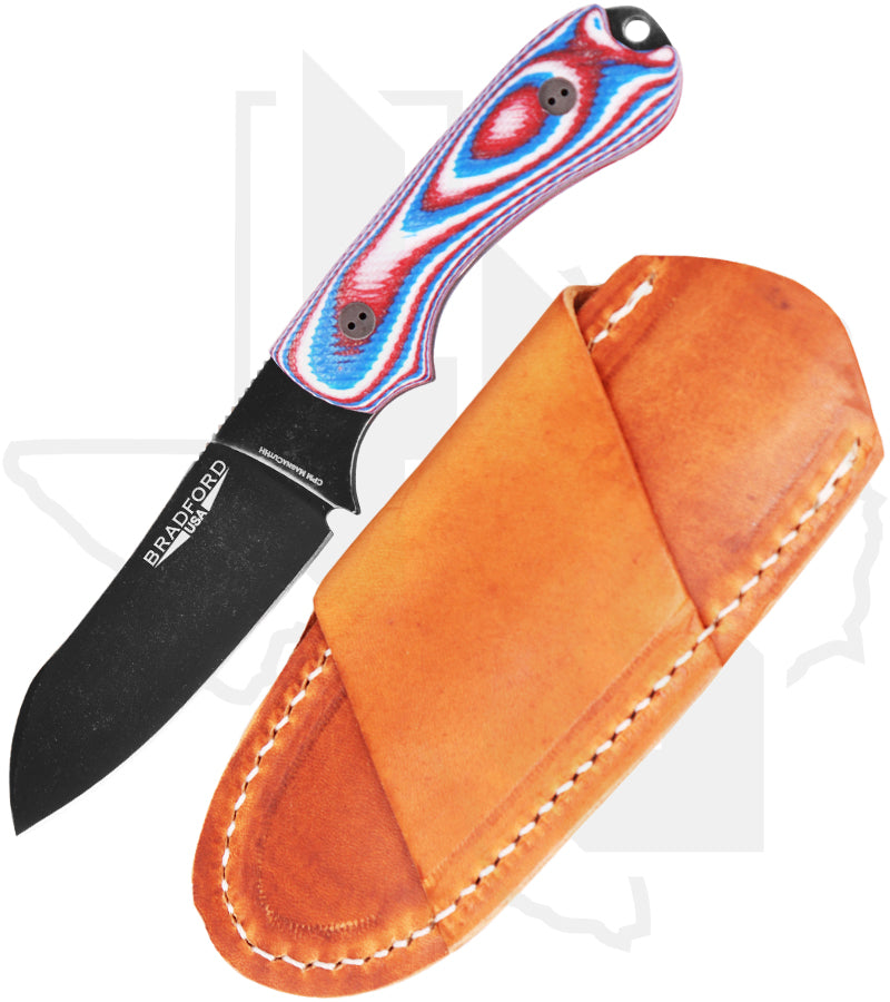Bradford Knives 3D Guardian 3 3SF-125N-MCHH - Red/White/Blue G-10, Nimbus, Sheepsfoot