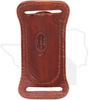 A & M Leather #4 Trapper Sheath 4-LB-BW - Brown, Horizontal, Basket Weave