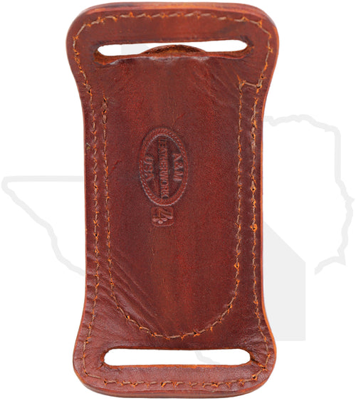 A & M Leather #4 Trapper Sheath 4-LB-BW - Brown, Horizontal, Basket Weave