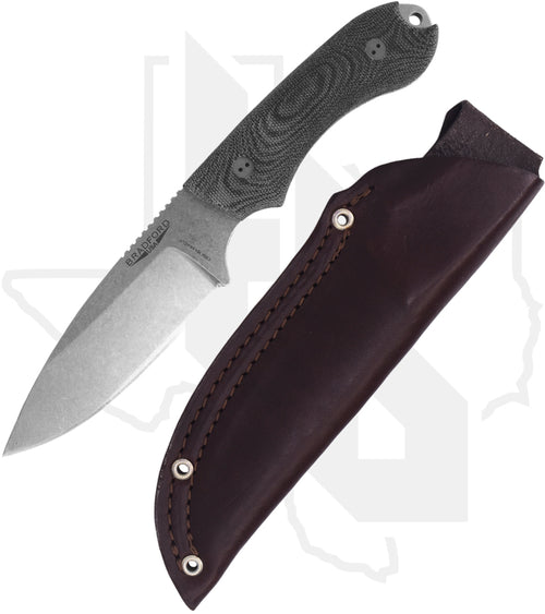 Bradford Knives Guardian 4.2 4.2S-101-MC - Black Micarta, Stonewashed, Sabre Grind