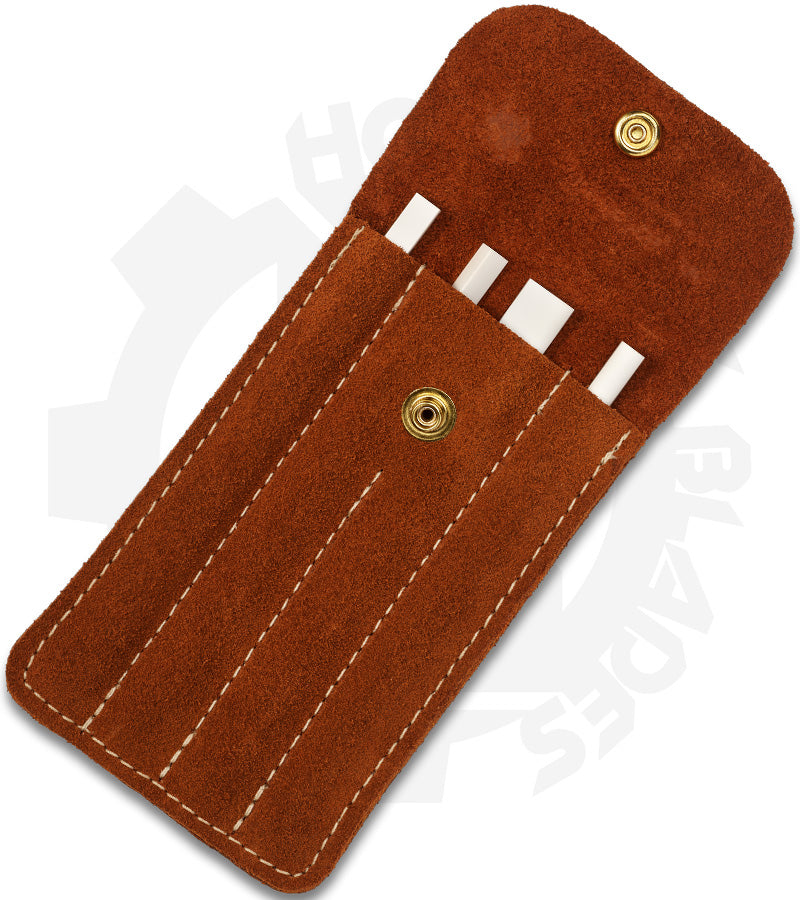 Spyderco Ceramic File 4 Pc Set 400F - Leather Pouch