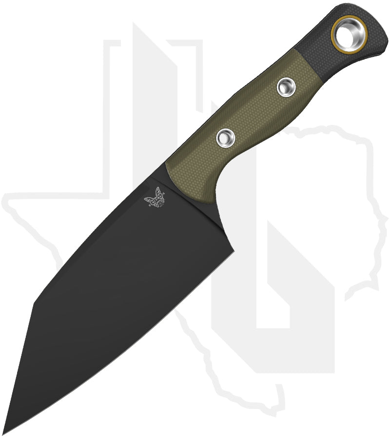 Benchmade Cutlery Station Knife 4010BK-01 - OD Green, G-10, Black, Gold Rings