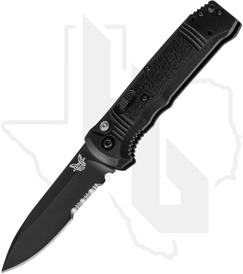 Benchmade Black Class Casbah 4400SBK - Serrated, Black, Drop Point