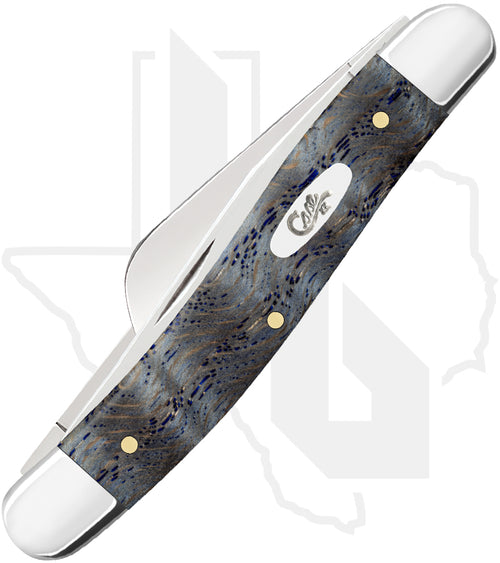 W.R. Case Medium Stockman 47492 - Blue Curly Oak Wood, Smooth (7318 SS)