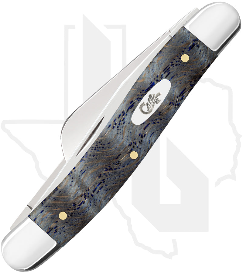 W.R. Case Medium Stockman 47492 - Blue Curly Oak Wood, Smooth (7318 SS)