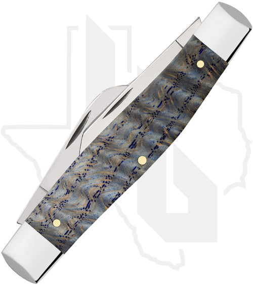 W.R. Case Large Stockman 47493 - Blue Curly Oak Wood, Smooth (7375 SS)