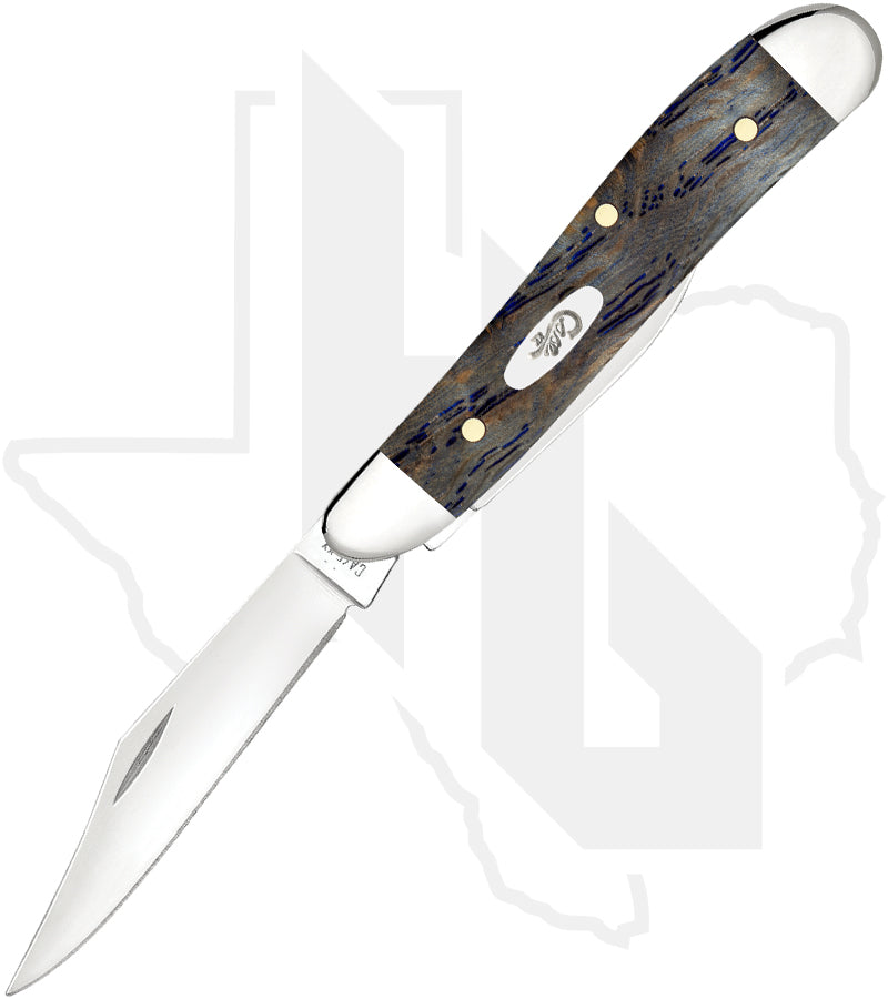 W.R. Case Peanut 47495 - Blue Curly Oak Wood, Smooth (7220 SS)