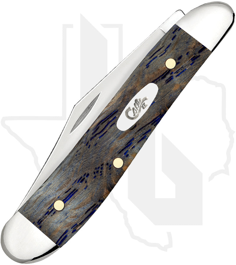 W.R. Case Peanut 47495 - Blue Curly Oak Wood, Smooth (7220 SS)