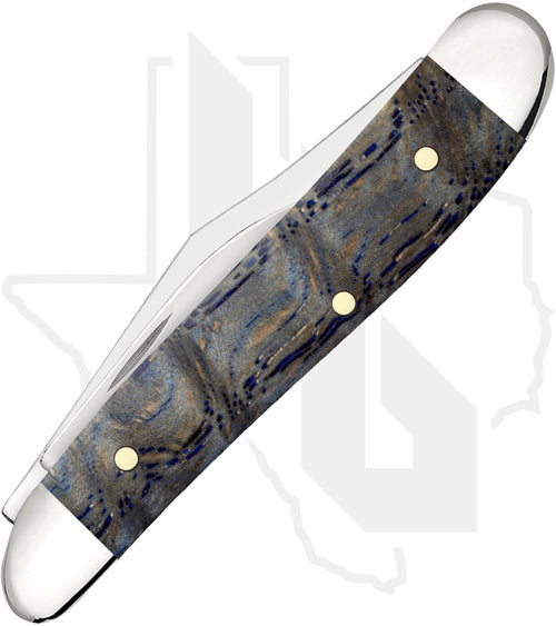 W.R. Case Peanut 47495 - Blue Curly Oak Wood, Smooth (7220 SS)