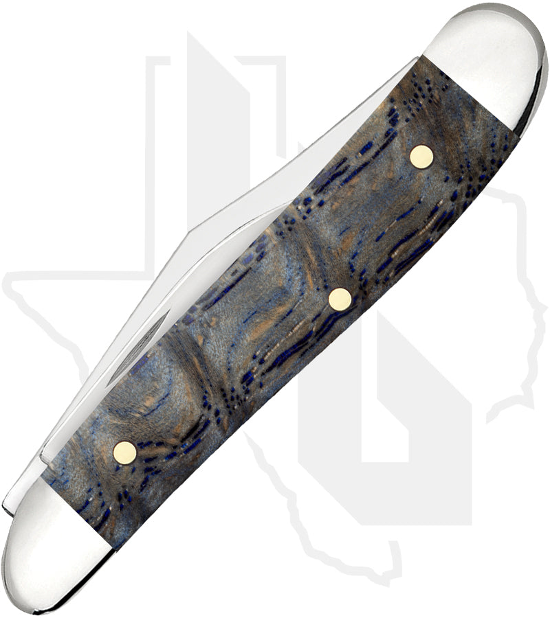 W.R. Case Peanut 47495 - Blue Curly Oak Wood, Smooth (7220 SS)