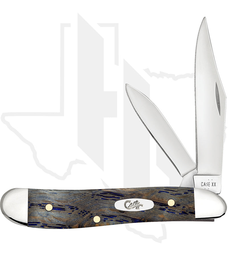 W.R. Case Peanut 47495 - Blue Curly Oak Wood, Smooth (7220 SS)