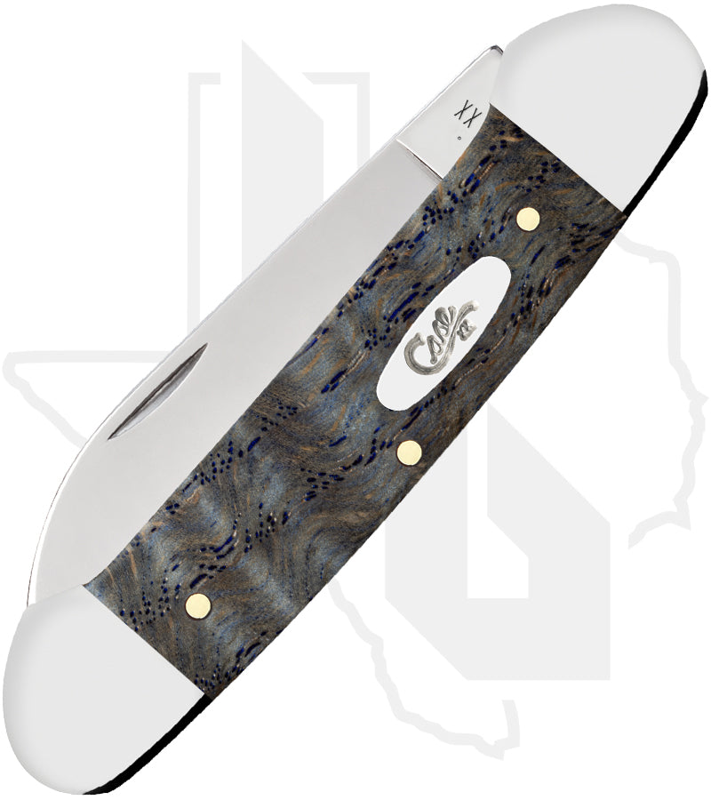 W.R. Case Canoe 47496 - Blue Curly Oak Wood, Smooth (72131 SS)