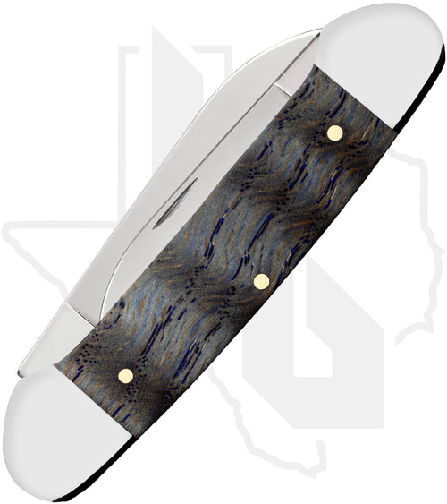 W.R. Case Canoe 47496 - Blue Curly Oak Wood, Smooth (72131 SS)