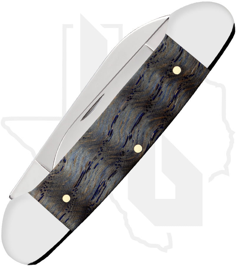 W.R. Case Canoe 47496 - Blue Curly Oak Wood, Smooth (72131 SS)