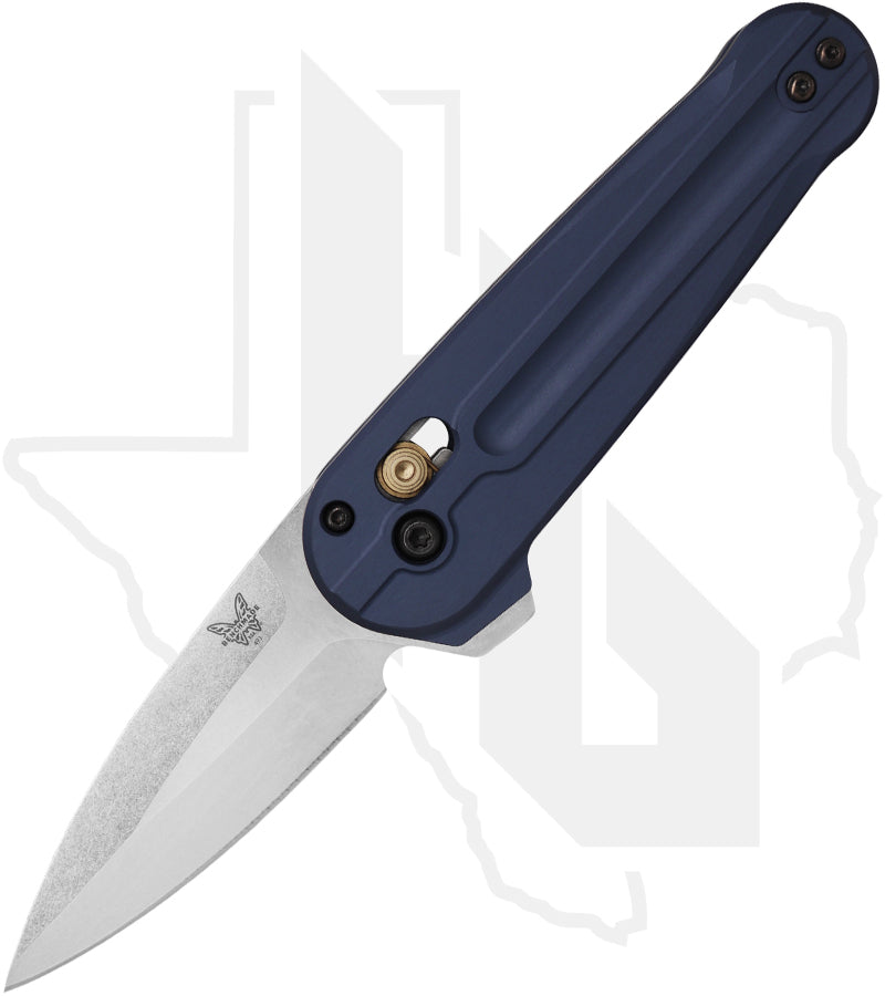 Benchmade Blue Benchmade Blue Class Lowden 491 - Crater Blue Aluminum, Satin – House ...