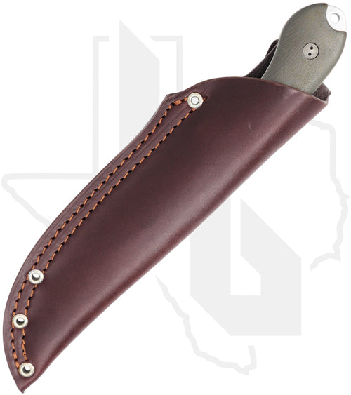 Bradford Knives Guardian 4 4S-102-MC - OD Green Micarta, Stonewashed, Sabre Grind