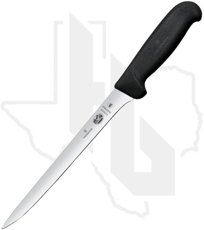 Victorinox Fibrox 8 in. Fillet Knife 5.3763.20BK - Black TPE, Flex