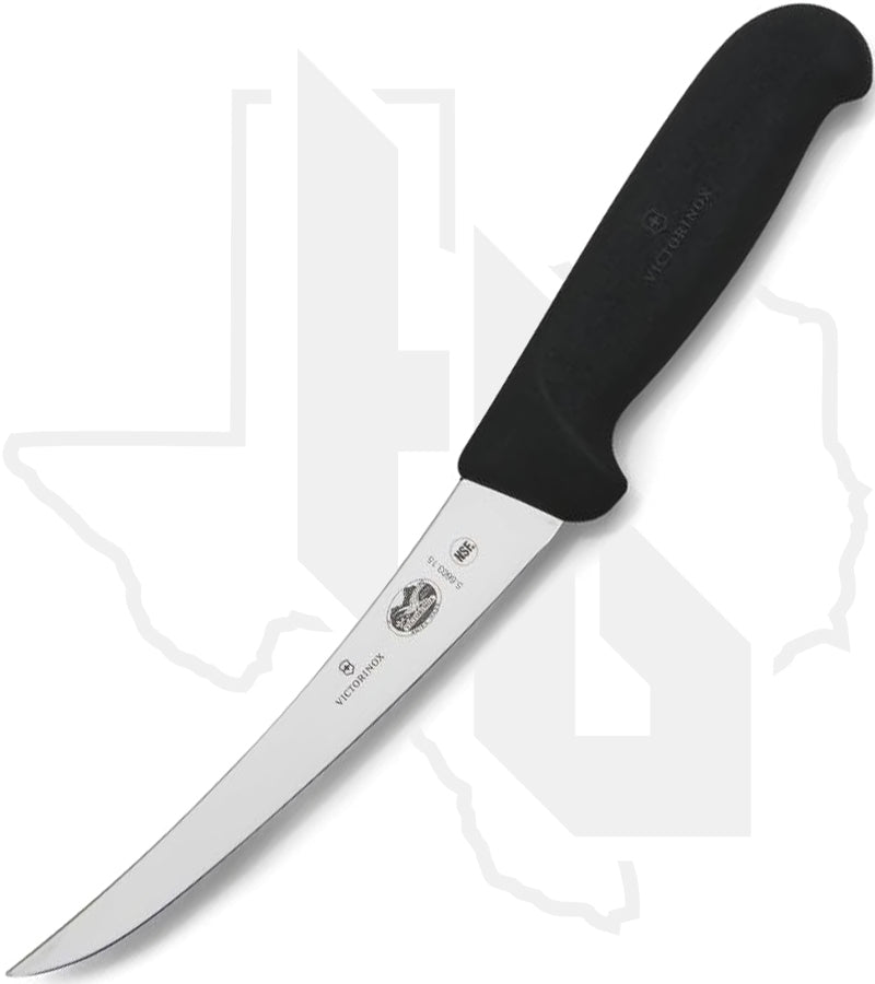 Victorinox Fibrox 6 in. Boning Knife 5.6603.15BK - Black TPE, Curved, Semi-Stiff