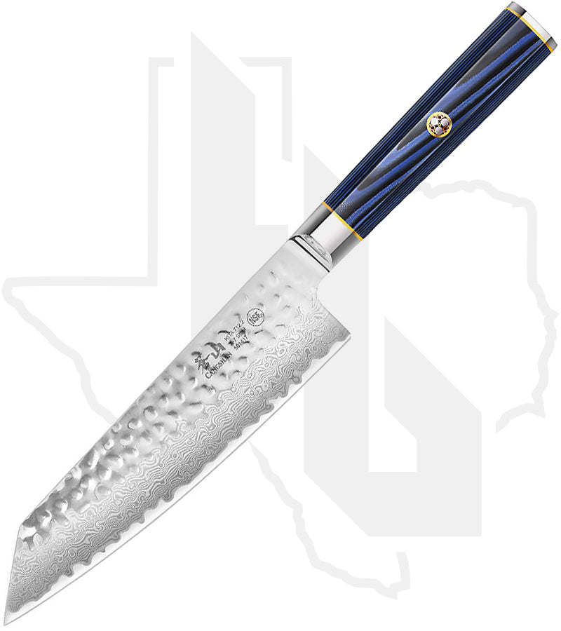 Cangshan Cutlery Kita Series 7 in. Kiritsuke 501417 - Black & Blue G-10