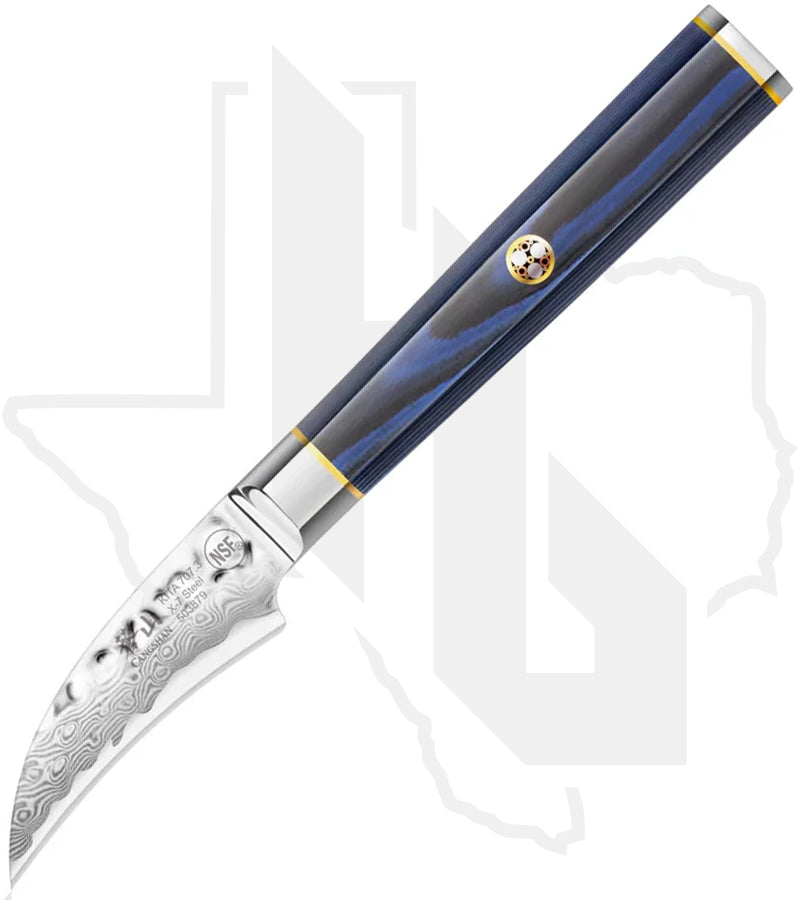 Cangshan Cutlery Kita Series 2.5 in. Peeling Knife 503879 - Black & Blue G-10