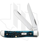 W.R. Case Mini Trapper 51852 - Pocket Worn, Mediterranean Blue Bone, Peach Seed Jig (6207 SS)
