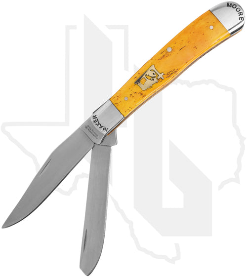 Moore Maker Trapper 5202PC - Yellow Bone, Praying Cowboy Inlay