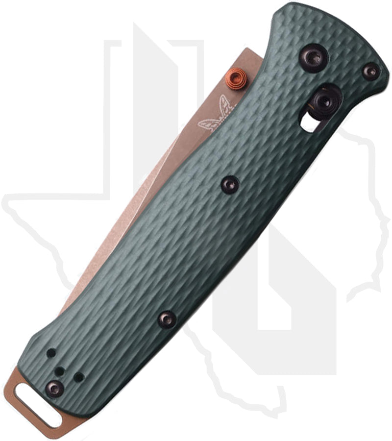 Benchmade Black Class Bailout 537FE-2601 - Taiga Green Aluminum, FDE Battlewashed PVD