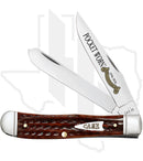 W.R. Case Trapper 55230 - Pocket Worn, Mahogany Bone, Corn Cob Jig, Fluted Bolsters (6254 SS)