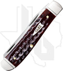 W.R. Case Mini Trapper 55231 - Pocket Worn, Mahogany Bone, Corn Cob Jig, Fluted Bolsters (6207 SS)