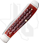 W.R. Case Mini Trapper 55231 - Pocket Worn, Mahogany Bone, Corn Cob Jig, Fluted Bolsters (6207 SS)