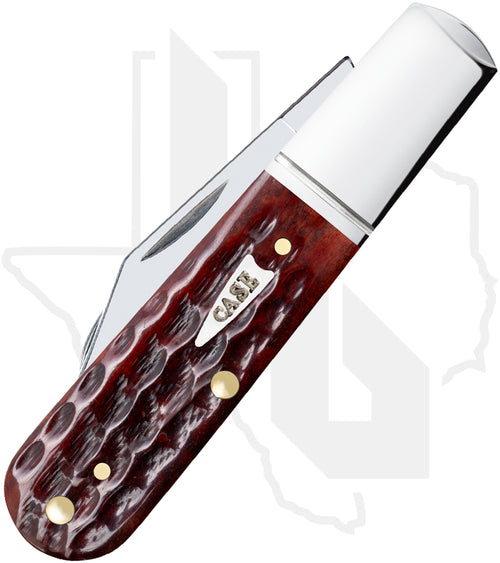 W.R. Case Barlow 55233 - Pocket Worn, Mahogany Bone, Corn Cob Jig, Fluted Bolsters (62009 1/2 SS)