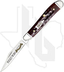 W.R. Case Peanut 55234 - Pocket Worn, Mahogany Bone, Corn Cob Jig, Fluted Bolsters (6220 SS)