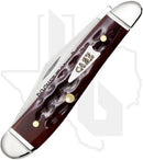 W.R. Case Peanut 55234 - Pocket Worn, Mahogany Bone, Corn Cob Jig, Fluted Bolsters (6220 SS)