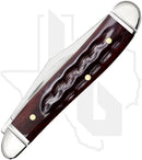W.R. Case Peanut 55234 - Pocket Worn, Mahogany Bone, Corn Cob Jig, Fluted Bolsters (6220 SS)