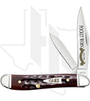 W.R. Case Peanut 55234 - Pocket Worn, Mahogany Bone, Corn Cob Jig, Fluted Bolsters (6220 SS)