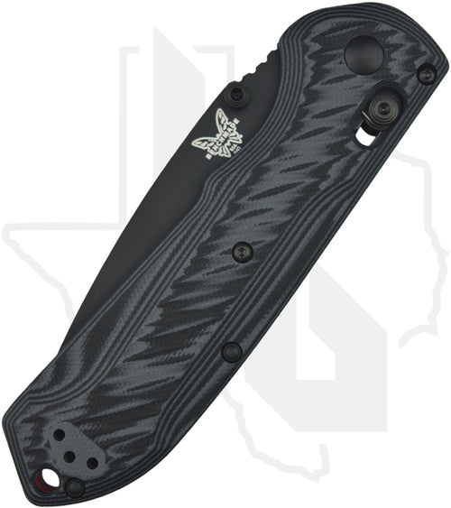 Benchmade Blue Class Freek 560BK-1 - Black/Gray/Red G-10, Black Cerakote