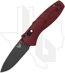 Benchmade Blue Class Mini Barrage 585BK-04 - Redstone Richlite, Cobalt Black Cerakote