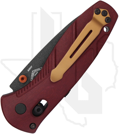 Benchmade Blue Class Mini Barrage 585BK-04 - Redstone Richlite, Cobalt Black Cerakote