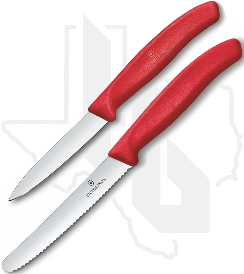 Victorinox Swiss Classic 2 Pc Paring Knife Set 6.7111.2C1 - Red Polypropylene