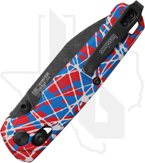 Kershaw Bel Air 6105BS26 - Red, White, and Blue Splatter Aluminum
