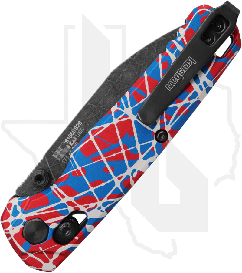 Kershaw Bel Air 6105BS26 - Red, White, and Blue Splatter Aluminum