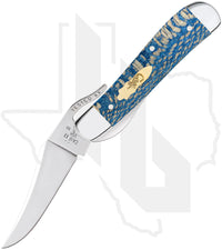 W.R. Case RussLock 63734 - Blue Sycamore Wood, Smooth (71953L SS)
