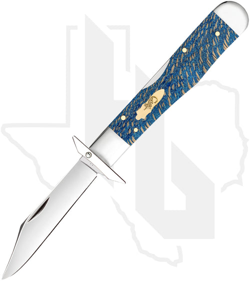 W.R. Case Cheetah Cub 63738 - Blue Sycamore Wood, Smooth (711 1/2L SS)