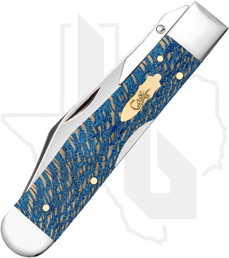 W.R. Case Cheetah Cub 63738 - Blue Sycamore Wood, Smooth (711 1/2L SS)