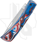 W.R. Case Sod Buster Jr 66386 - Crossroads, Red/White/Blue Burl G-10 (XR10137C S35VN)