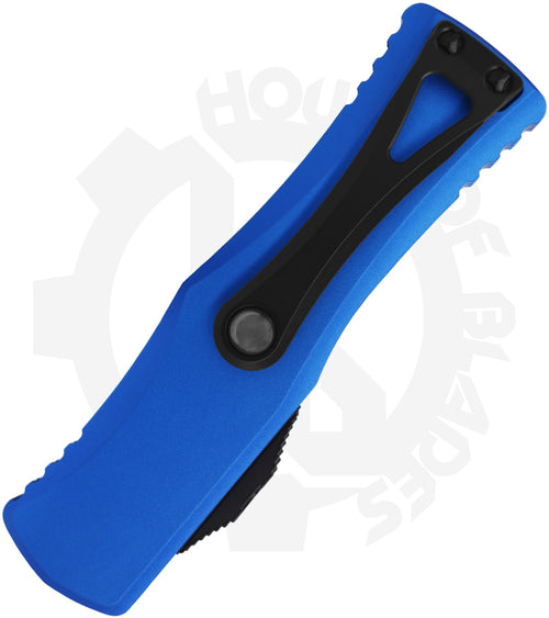 Microtech Hera 702-3BL - Double Edge, Fully Serrated, Blue
